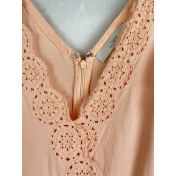 Loft Women V-Neck Crop Peplum Short Sleeve Top Blouse Size 2 - Picture 3 of 5